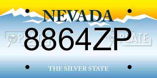 8864ZP Nevada License Plate