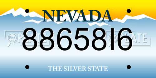88658I6 Nevada License Plate