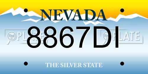 8867DI Nevada License Plate