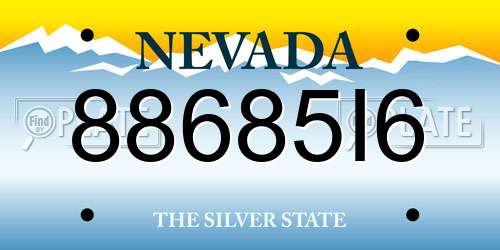 88685I6 Nevada License Plate