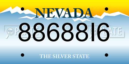 88688I6 Nevada License Plate