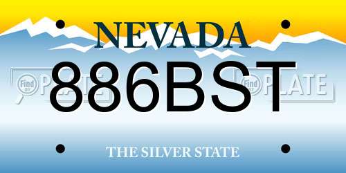 886BST Nevada License Plate