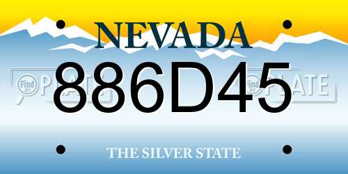 886D45 Nevada License Plate
