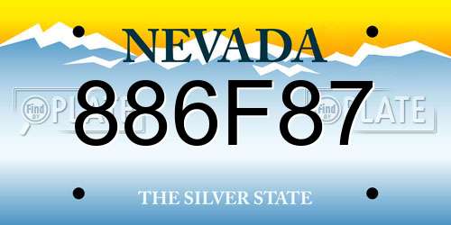 886F87 Nevada License Plate