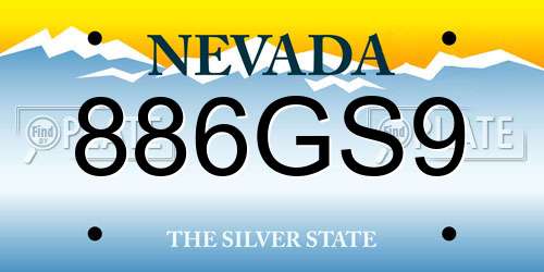 886GS9 Nevada License Plate