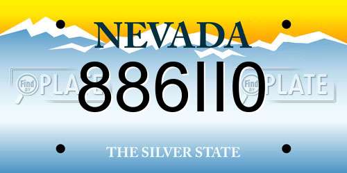 886II0 Nevada License Plate