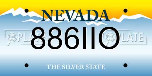 886IIO Nevada License Plate