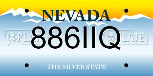 886IIQ Nevada License Plate