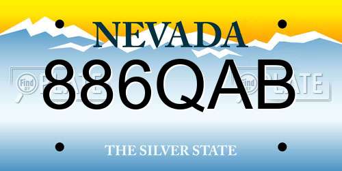 886QAB Nevada License Plate
