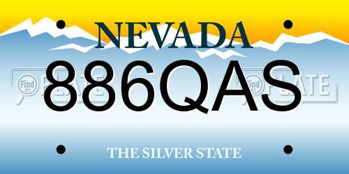 886QAS Nevada License Plate