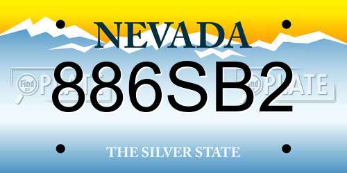 886SB2 Nevada License Plate