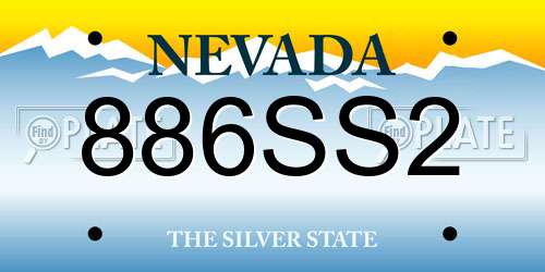 886SS2 Nevada License Plate
