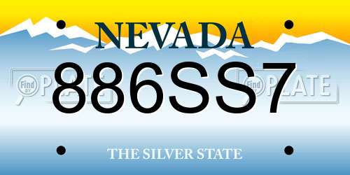 886SS7 Nevada License Plate