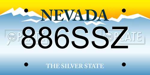 886SSZ Nevada License Plate