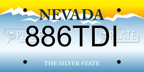 886TDI Nevada License Plate