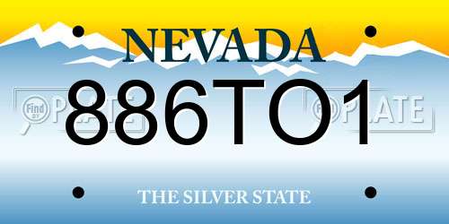 886TO1 Nevada License Plate