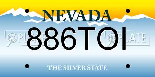 886TOI Nevada License Plate