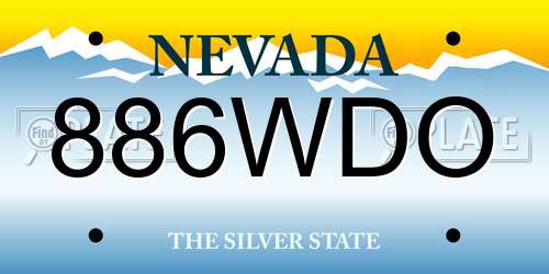 886WDO Nevada License Plate