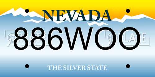 886WOO Nevada License Plate