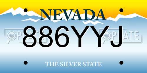 886YYJ Nevada License Plate
