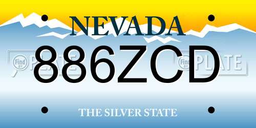 886ZCD Nevada License Plate