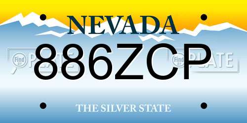 886ZCP Nevada License Plate