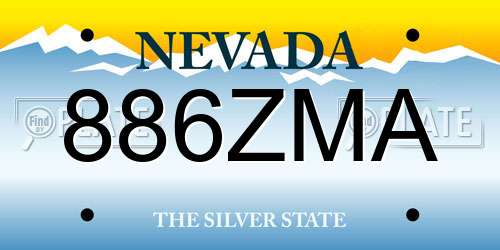 886ZMA Nevada License Plate