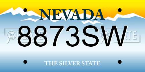 8873SW Nevada License Plate
