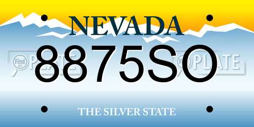8875SO Nevada License Plate