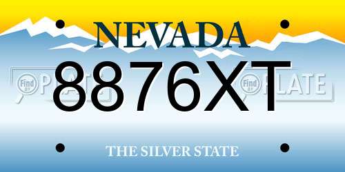 8876XT Nevada License Plate