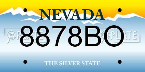 8878BO Nevada License Plate
