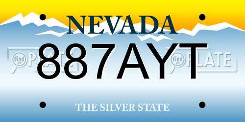 887AYT Nevada License Plate