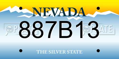 887B13 Nevada License Plate