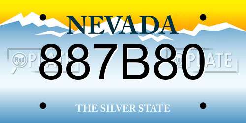 887B80 Nevada License Plate