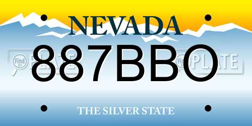 887BBO Nevada License Plate