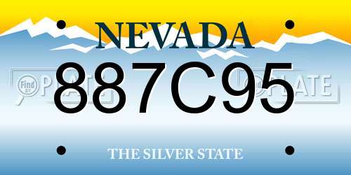887C95 Nevada License Plate