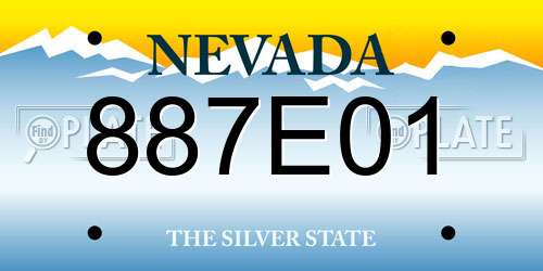 887E01 Nevada License Plate