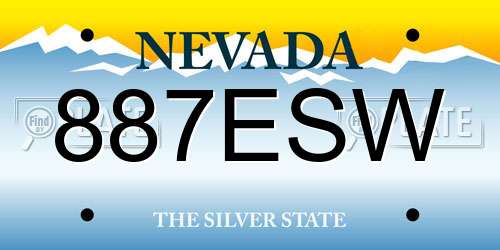 887ESW Nevada License Plate