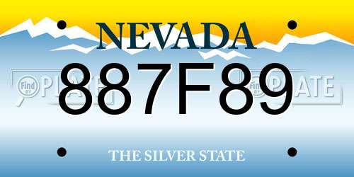 887F89 Nevada License Plate