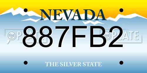 887FB2 Nevada License Plate