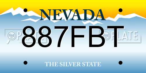 887FBT Nevada License Plate