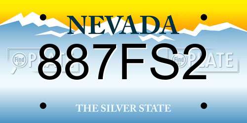 887FS2 Nevada License Plate