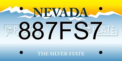 887FS7 Nevada License Plate