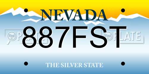 887FST Nevada License Plate