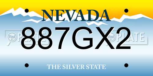 887GX2 Nevada License Plate