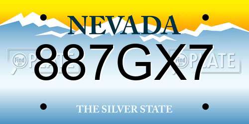 887GX7 Nevada License Plate