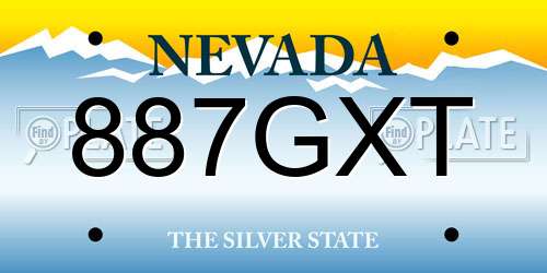 887GXT Nevada License Plate