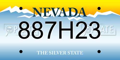 887H23 Nevada License Plate