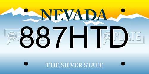 887HTD Nevada License Plate