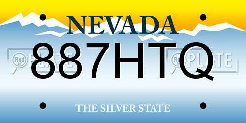 887HTQ Nevada License Plate